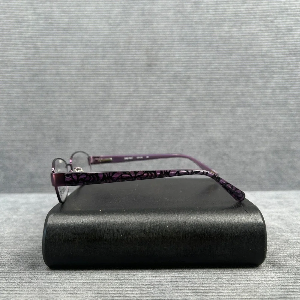 Nine West NW1036 500 Purple Oval Semi-Rimless Y2k Eyeglasses Frames 52-16-135